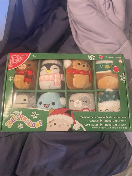 Squishmallows Other - Squishmallows Holiday Plush Ornament Set - Green, Red, White, Blue, Brown